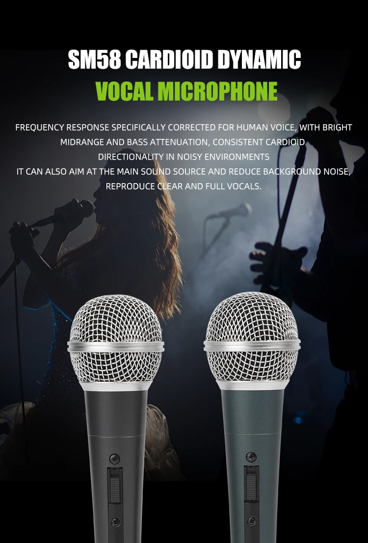 Tiktok Sm58 Wired Professional Mic Studio Karaoke Mic Condenser Vocal