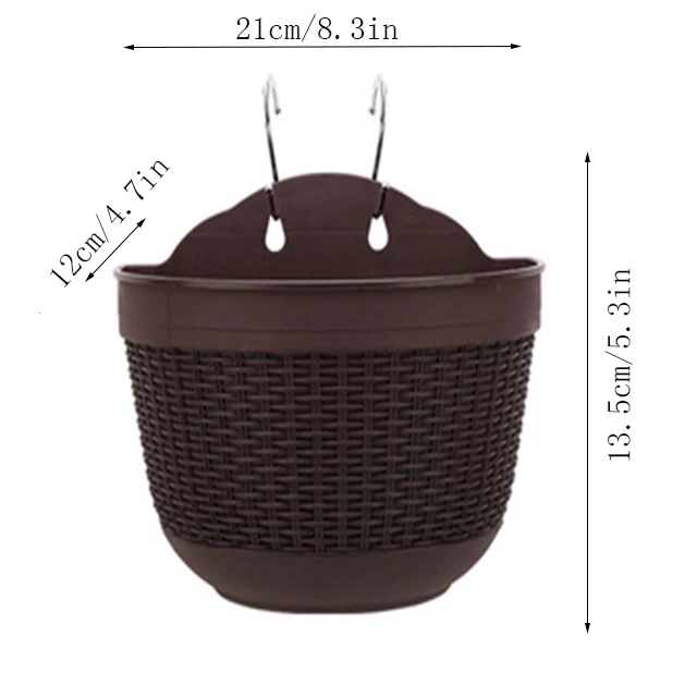 JFBUCF Lot de 2 pots de fleurs muraux en métal avec doublure en coco pour intérieur ou extérieur, jardin, balcon, porche, décoration, 25 cm + 30 cm