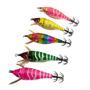 Cheery 7.5cm Glow Horizontal Shrimp Squid Lure ABS Sea Fishing Bait with Hooks for Saltwater Fish – Hard Lure – view 3