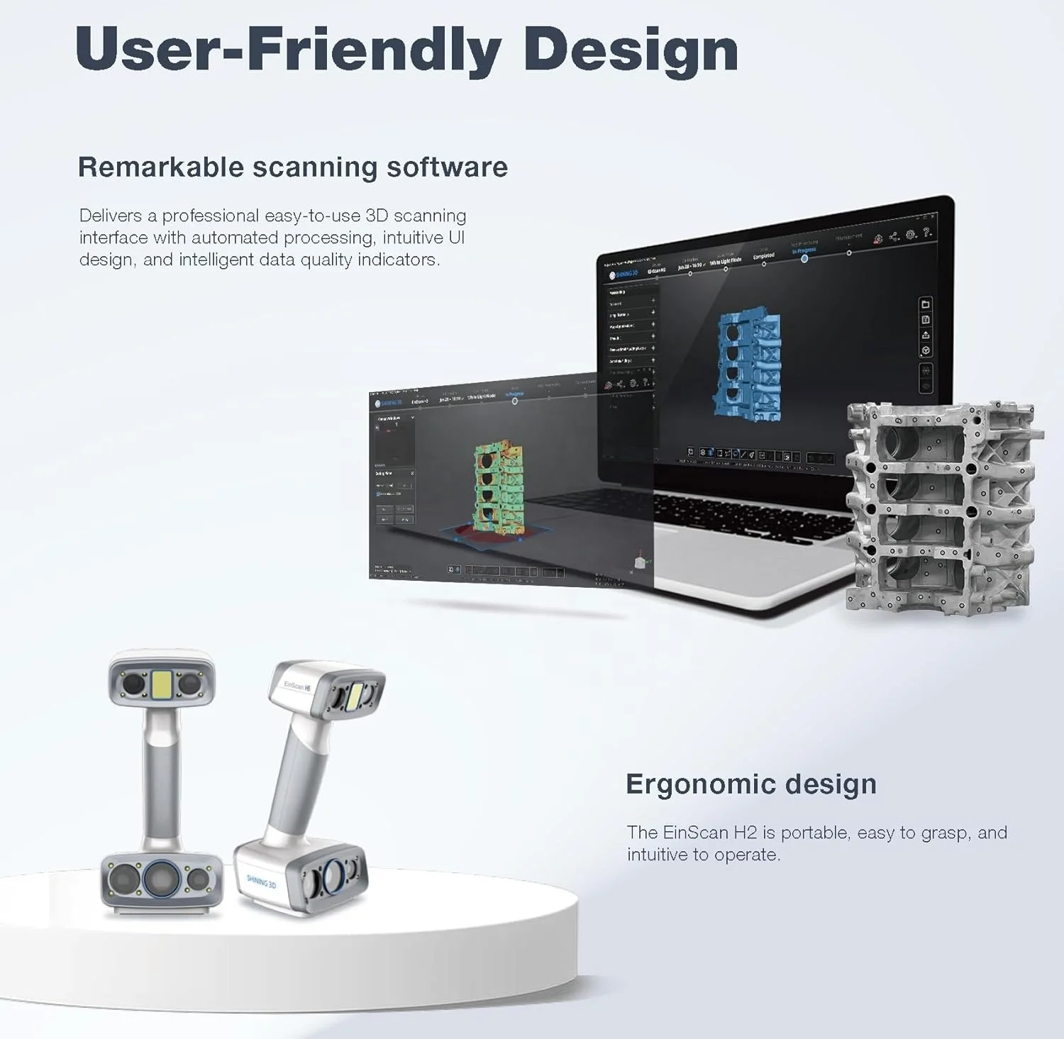 SHINING3D Einscan H2 - High Texture 3D Scanner for Printing