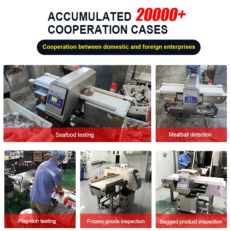 Automatic Program Sensitivity Belt Conveyor Food Metal Detector Machine With Reject