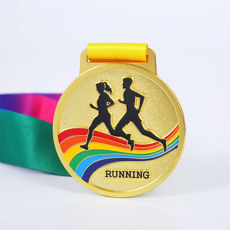 Wholesale Custom Running Medal Custom 3D Marathon Souvenir Medal Custom Soft Enamel Weightlifting Medal factory