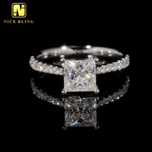 Classic Diamond Anniversary Wedding Rings Women Princess Cut VVS Moissanite 14K Gold Engagement Ring for Women