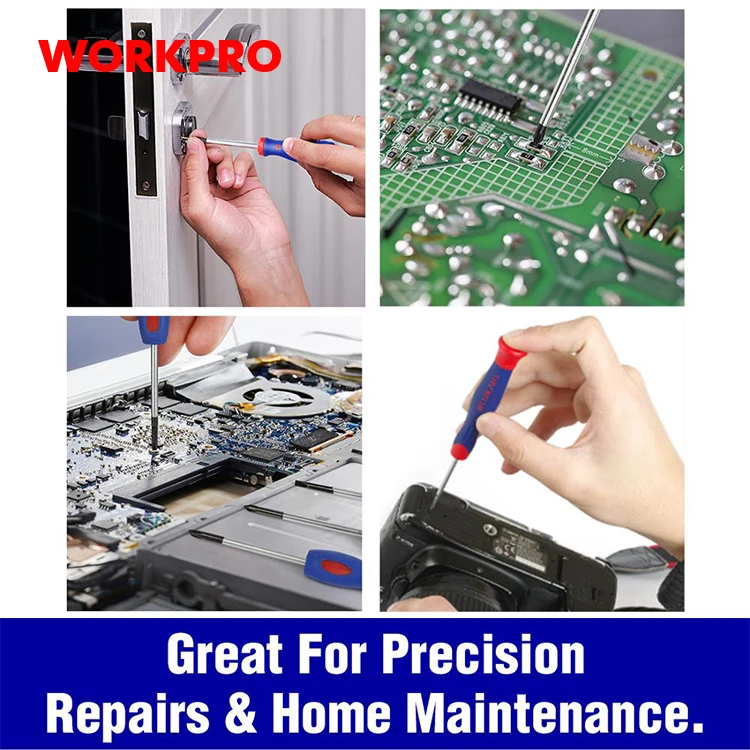 WORKPRO 8PC  Magnetic Screwdriver Set Multi-Bit Screwdriver High- Strength Bits Phillips Slotted Torx Screwdriver