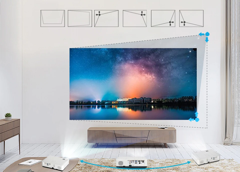 Byintek K201 3LCD Projector Long Throw 3LCD Projector High Brightness Outdoor Projector