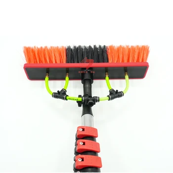 Zhenda Factory Best Standard Manual Version Retractable Aluminum Pole Solar Panel Cleaning Brush with Water Fed Pole