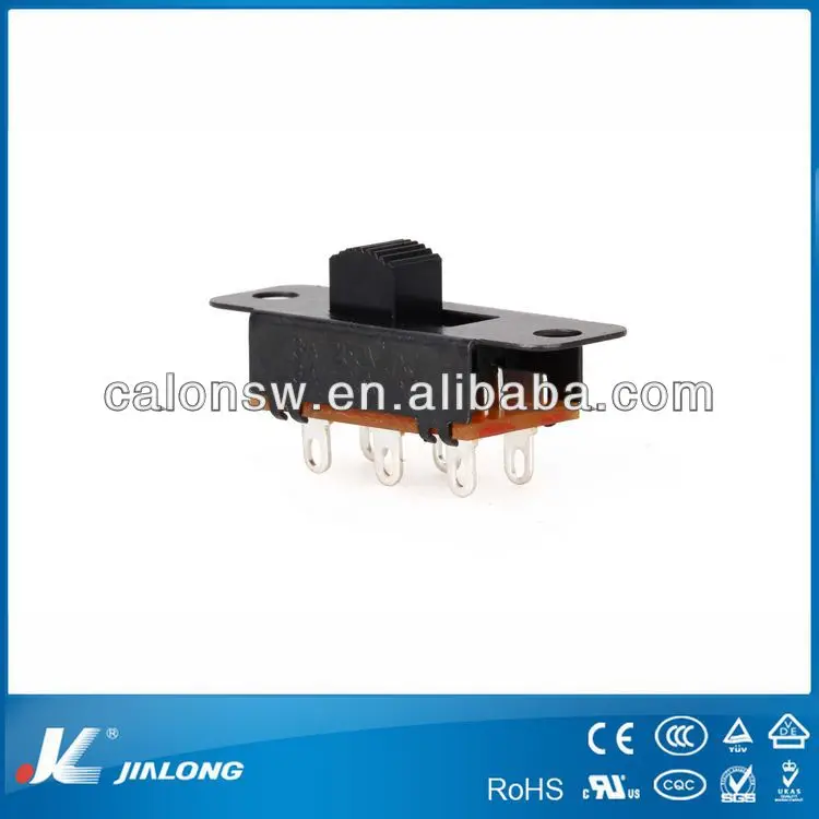 SS-22G26 2-Position 6-Pin 2P2T Slide Switches 2-Way On/Off Switch With 0.5A 50VDC  Max Voltage KC Certified