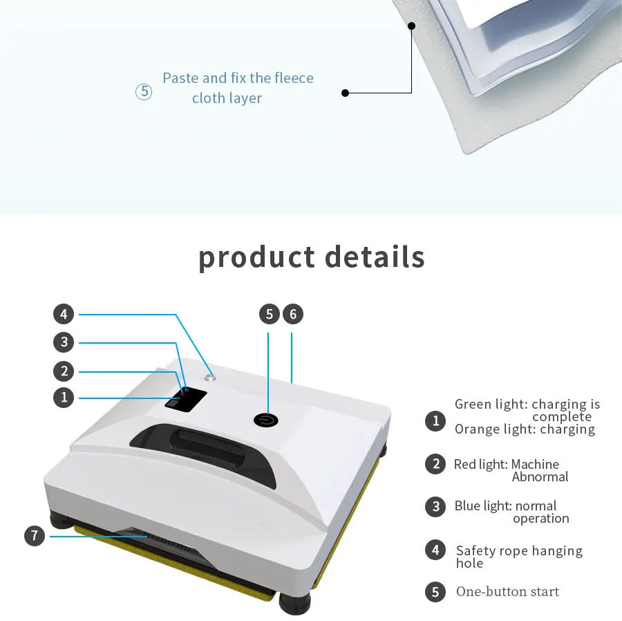 Window Cleaning Robot with 110-240V Voltage 1 Year Warranty and 250*250*80MM Dimension for Skyscraper Application