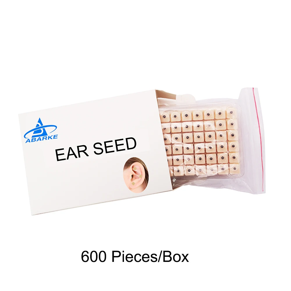 600 Pieces Box Acupuncture Vaccaria Ear Seeds Disposable Ear Press Seeds Multi Condition Ear