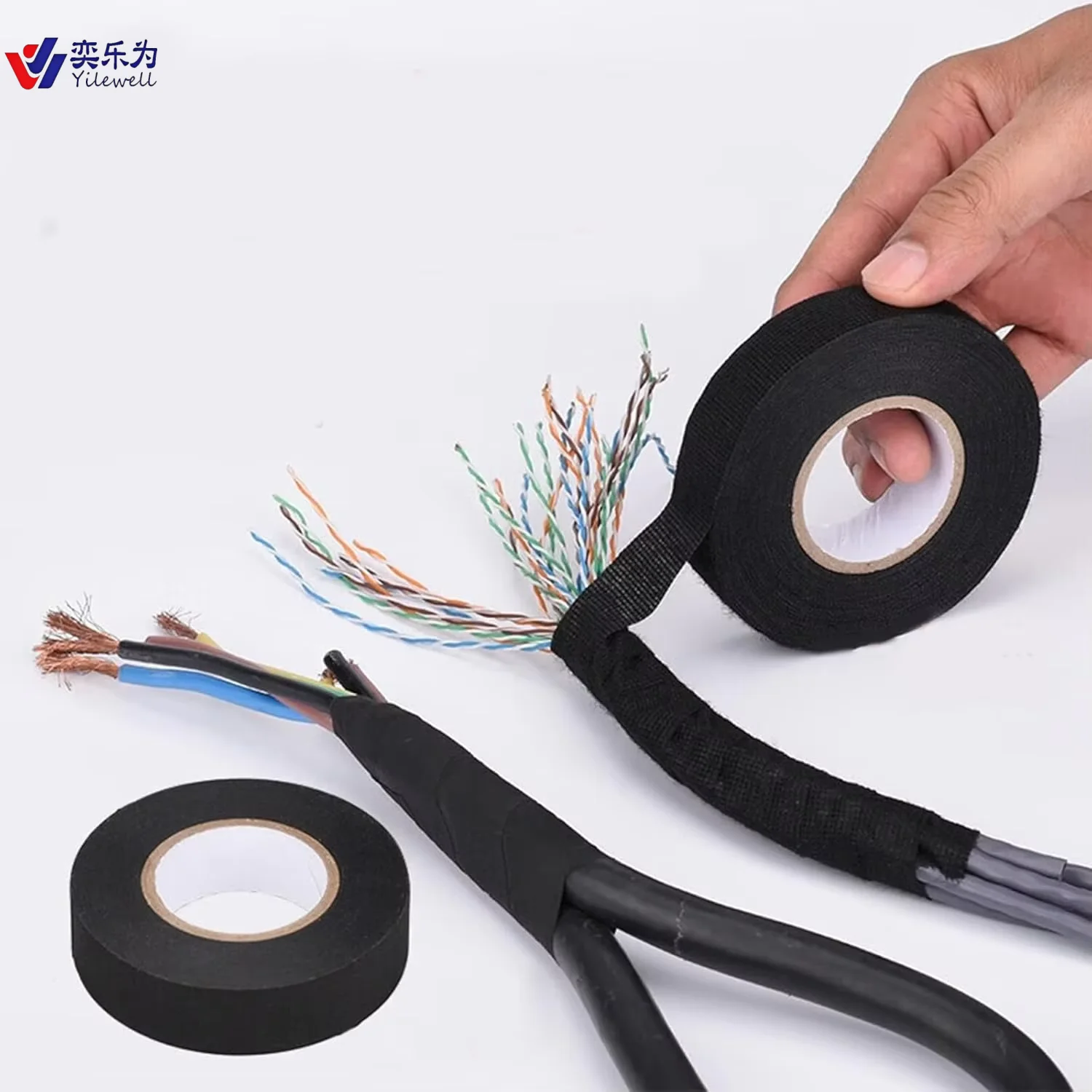 YLW Single-Sided Flannel Insulation Tape - Acrylic Pressure-Sensitive Adhesive, Heat-Resistant, 0.3mm Thickness X 10m Length