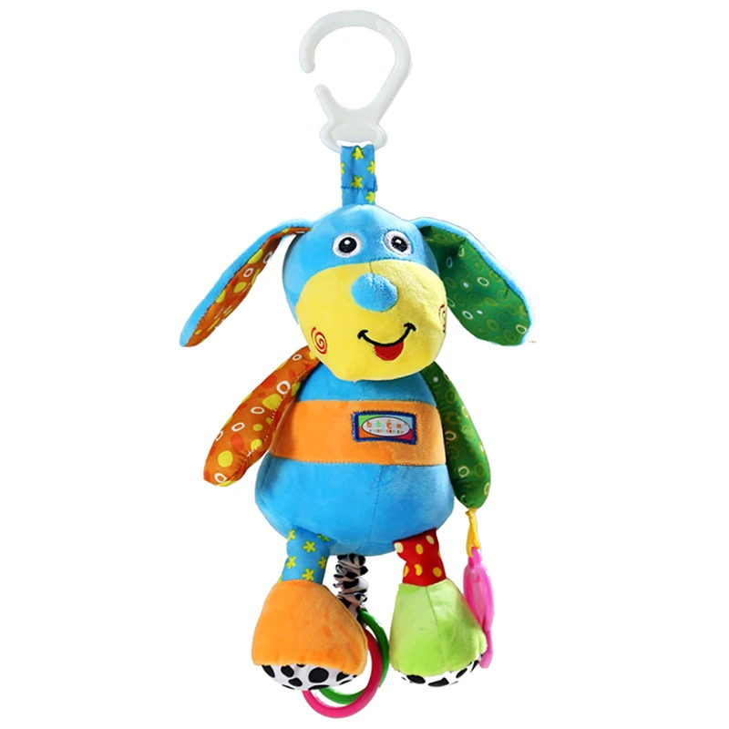 Детская музыкальная Милая синяя собака, подвесные игрушки, плюшевая ткань, забавный щенок, музыкальные игрушки для детей
