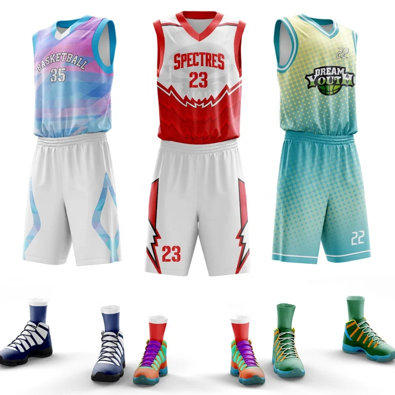 Баскетбольная майка и шорты на заказ сублимационная Высококачественная одежда из полиэстера сетчатая Мужская баскетбольная футболка