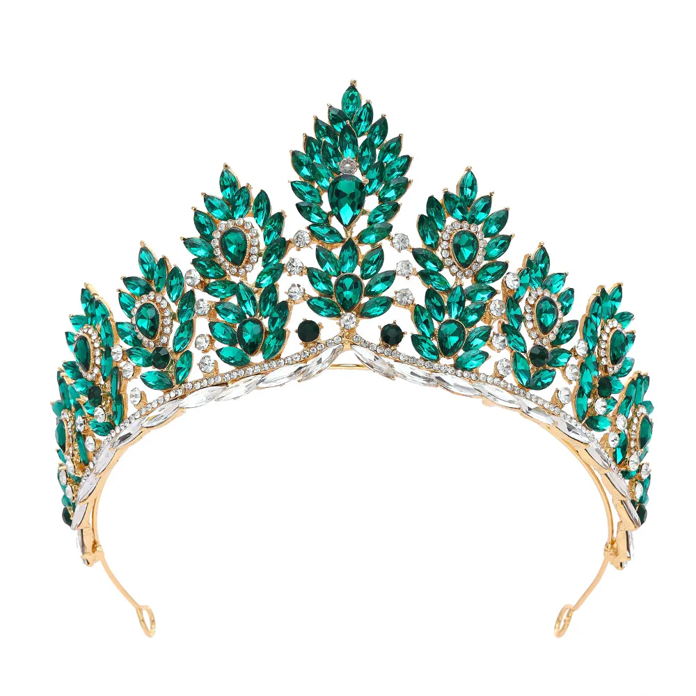 New Bridal Crown Beauty Pageant Crown Baroque Crystal Rhinestone Alloy ...