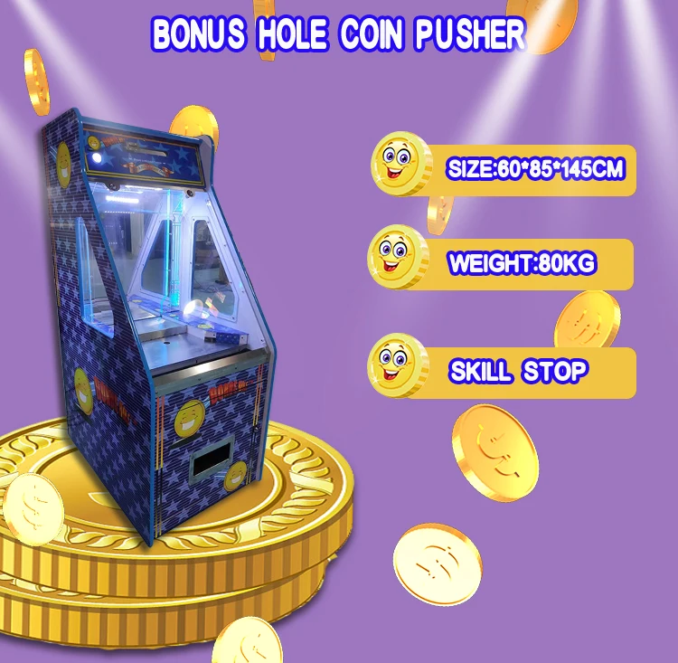 2023 Brand New Deluxe Neon Light Music Quarter Pusher Machine With