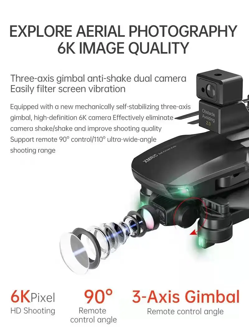 AiJH M9 6K Remote Control 5G Drones Professional Photography Long Distance FPV Drones With HD Camera and GPS Camera Drone