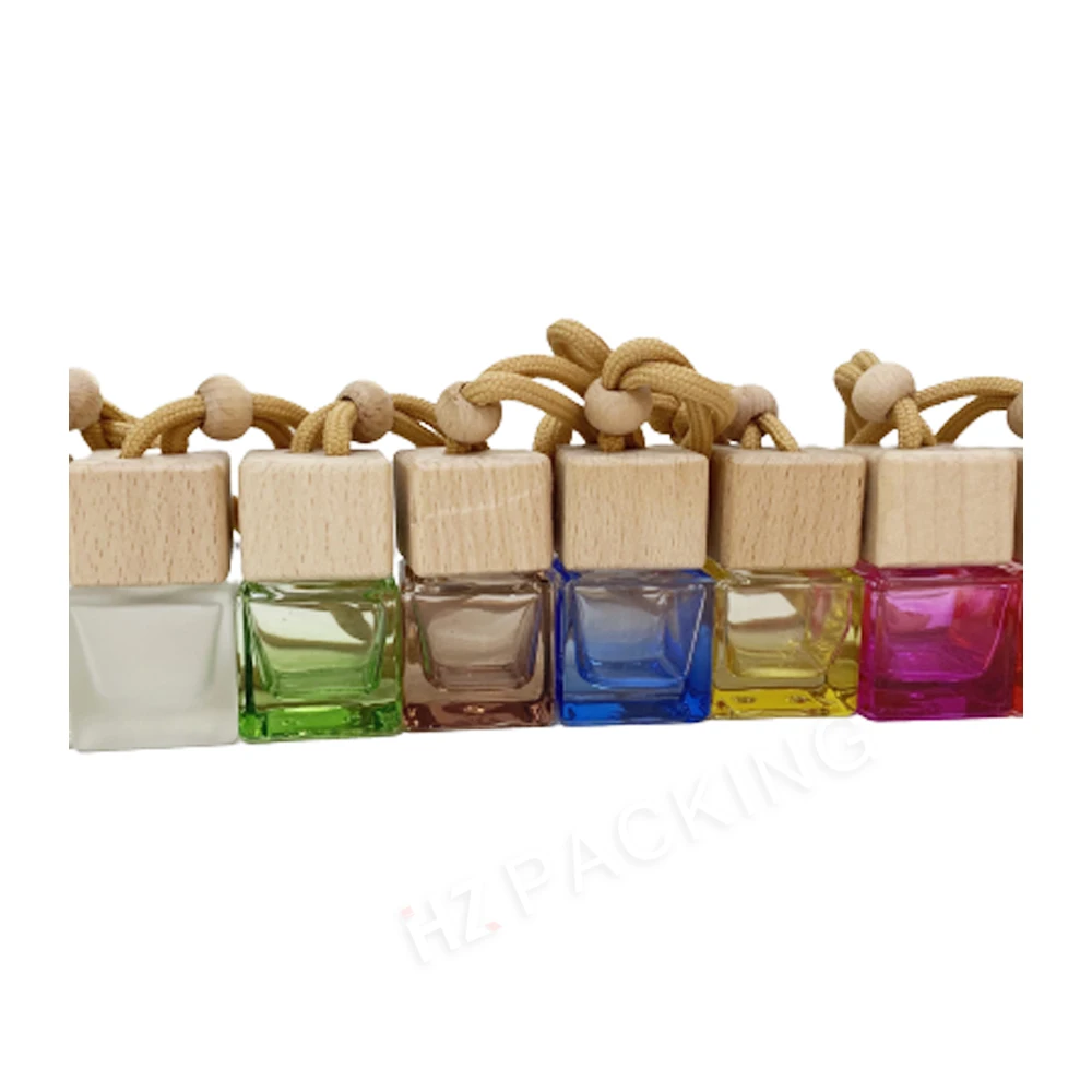 8ml Empty Square Shaped Diffuser Bottle Car Perfume Bottles Hanging Car Air Freshener for Car Diffuser Use