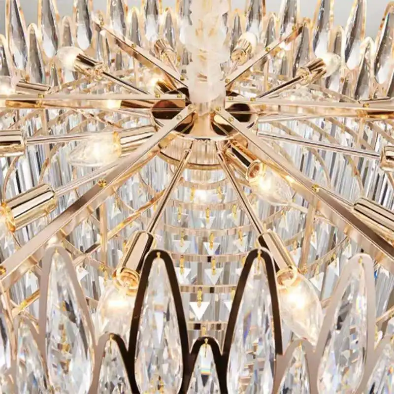 Hotel Ring Luxury Design Nordic Crystal Chandeliers Deiling Led Light for Home Morden Pendant Lights Chandelier