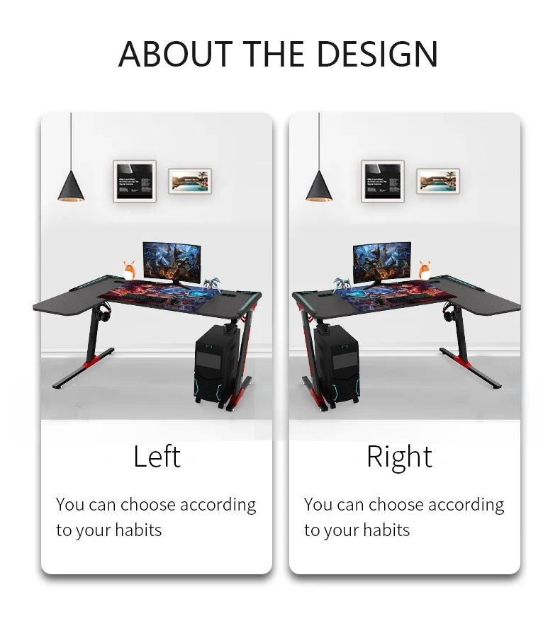AOR ESPORTS Free Sample Table L Shaped Portable Internet Cafe Glass Stand Foldable Gaming Top Set Wall Computer Desk