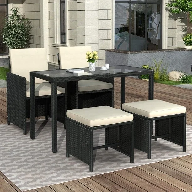 5 piece plastic patio set