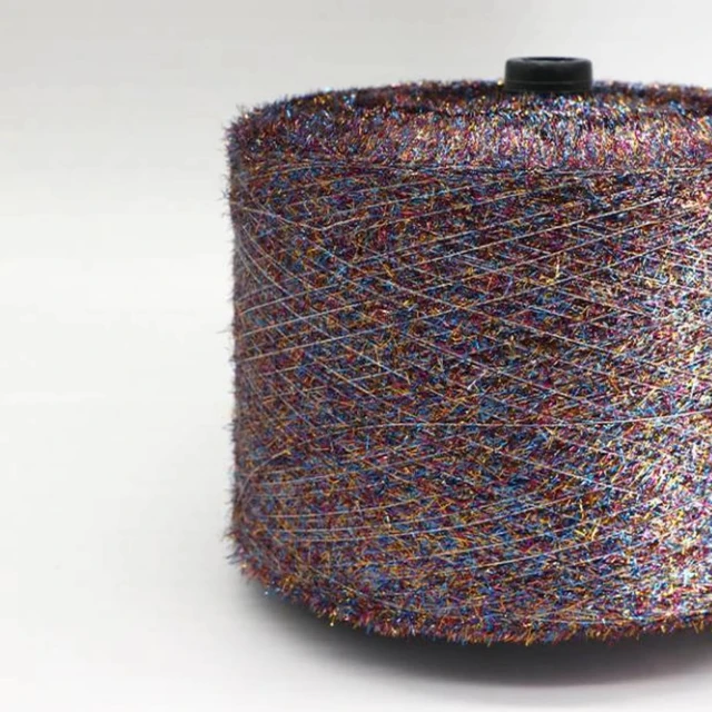 100% Polyester Glass Yarn Blended Novel Fancy Feather Yarn for Embroidery Hand Crochet Knitted Sweater and Woven Special Yarn
