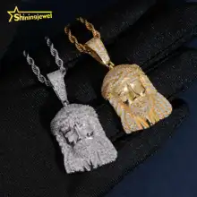 Iced Out Jewelry Jesus Hip Hop Moissanite Pendant Lab Moissanite 925 Silver Pass Diamond Tester Rapper Pendant