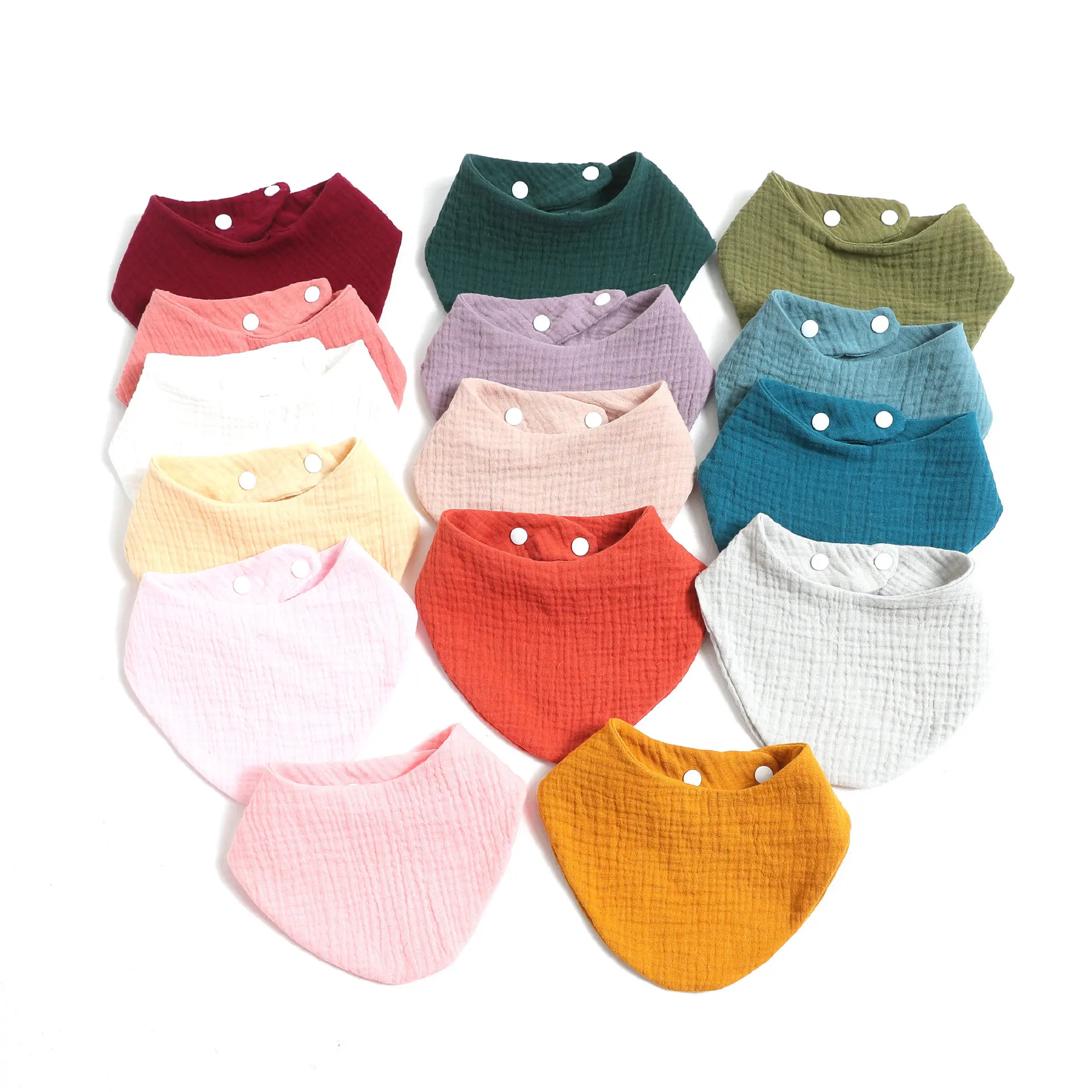 Muslin Baby Bibs Bandana Drool Bibs 100% Cotton for Unisex Boys Girls for Teething and Drooling Organic Scarf Bib Two sides factory