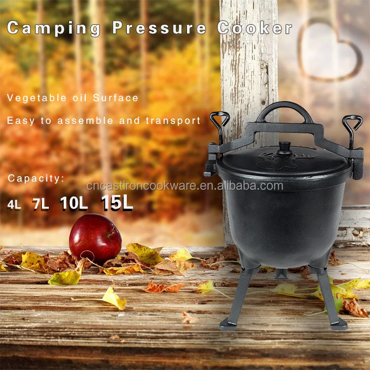 4L 7L 10L 15L Three-Leg Poland Camping Cooking Pot Cast Iron Cauldron  Hunting Pot Cast Iron Pressure Pot Cast Iron Boiler Pot - China Cast Iron  Pressure Pot and Cast Iron Boiler