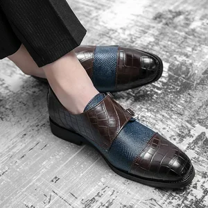 Plus Size 14 Men's PU Leather Dress Shoes Pointed Toe Anti-Slippery Monk Strap for Business Formal Business Casual Office Shoe