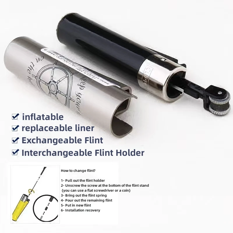 Highquality Inflatable Lighter Creative Flint Color Boys Metal Set