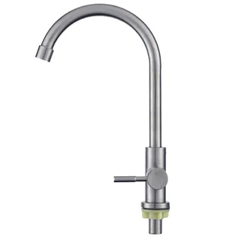 Commercial Single Pin Handle Sink 304 Stainless Steel Kitchen Faucet Cold Faucet Sanitary Ware Water Tap