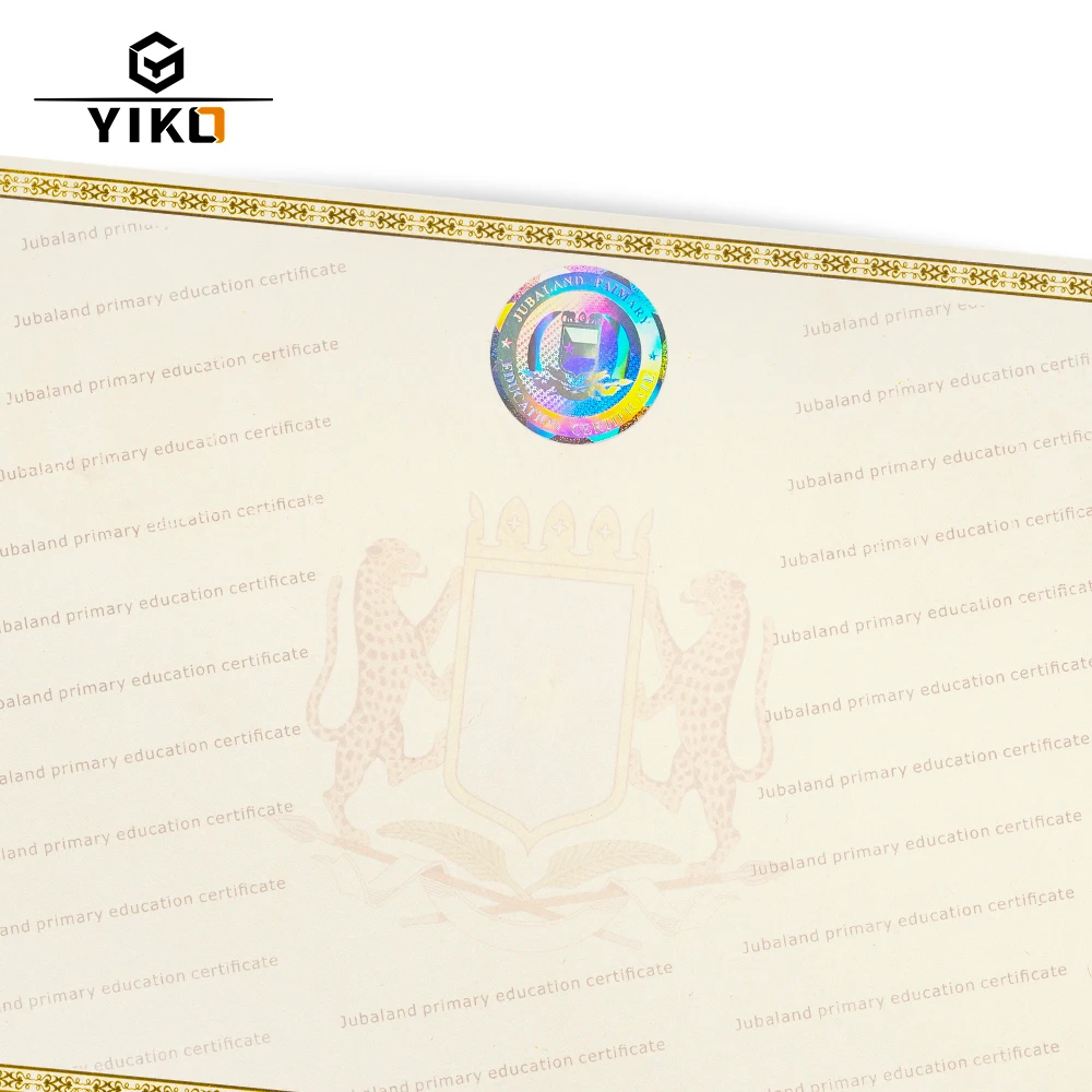 Сертификат на заказ в виде охранной бумаги А4 Золотая фольга для горячего тиснения картонный плакат и этикетка поздравлений