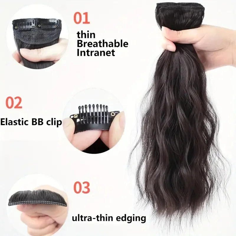 20 Zoll natürliche Welle synthetische Clip in Haarverlängerung 3 Stück BB Clip Haarteil_voghion.com