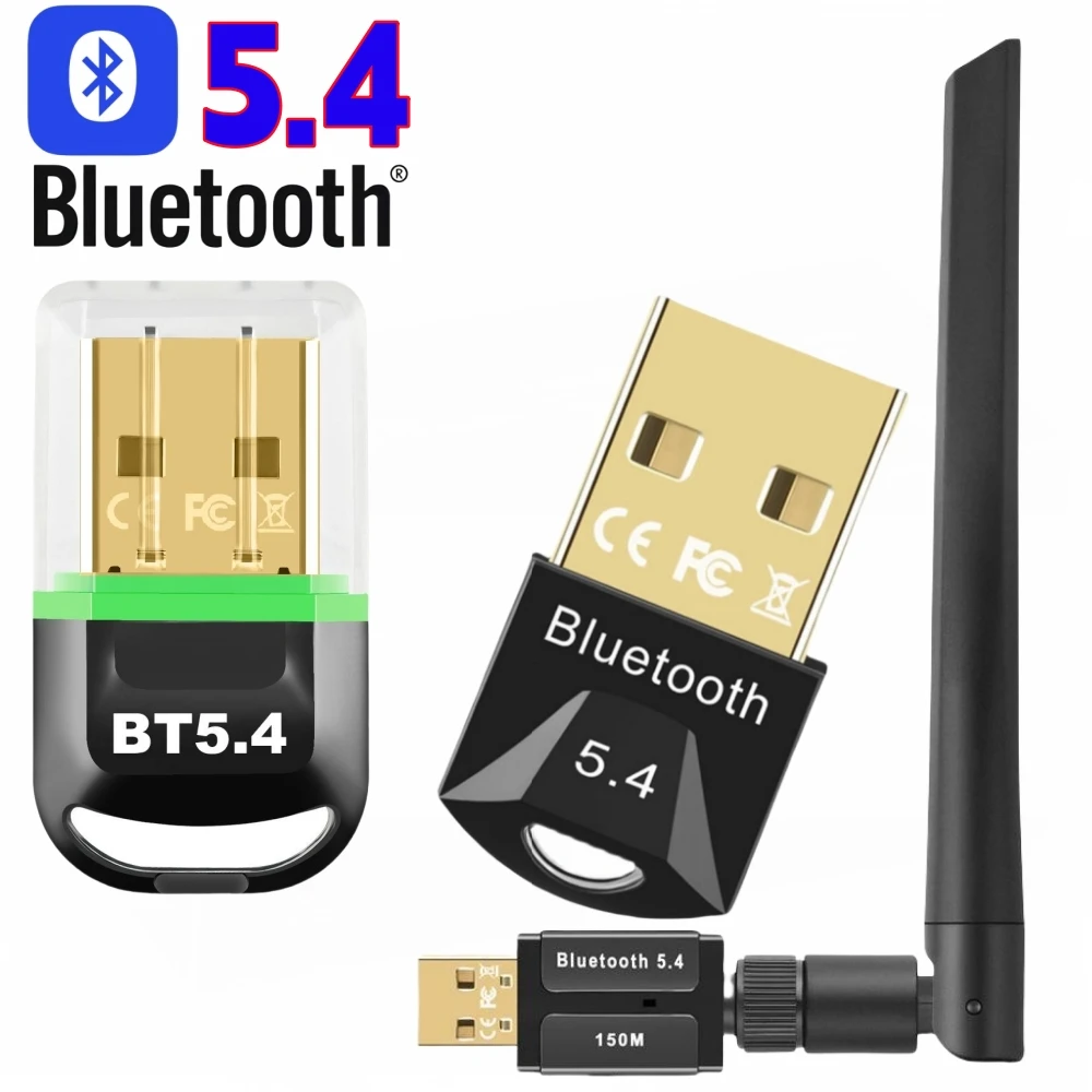 Bluetooth 5.4 USB-Adapter Mit Doppelantenne - Reichweite Bis 150m Für PC, Kopfhörer, Maus & Mehr | Plug & Play, Windows 10/11