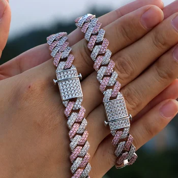 Mister Jewelry Two Toned Diamond Chain Necklace Women Men Jewelry 12mm Width