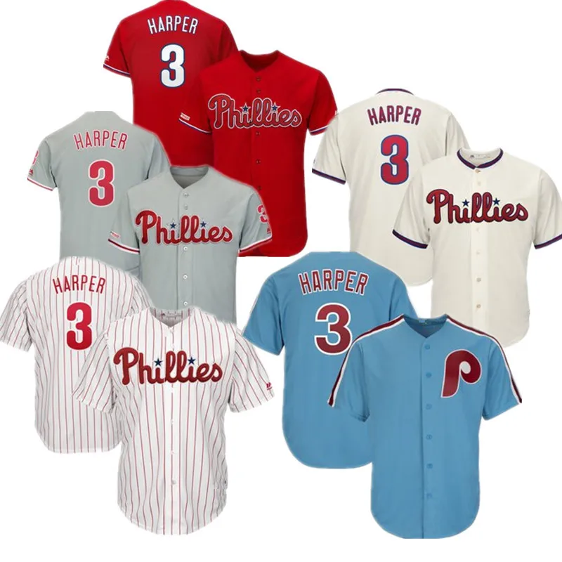 Source Ready to Ship Bryce Harper #3 Best Quality Stitched Baseball Jerseys  on m.