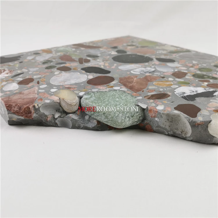 Multi Colors Natural Terrazzo Tiles Slab with Marble Chips