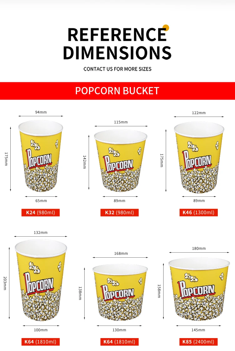 product 70oz 85oz popcorn bucket custom logo printed paper food packaging tub for party movie theater fast food-6
