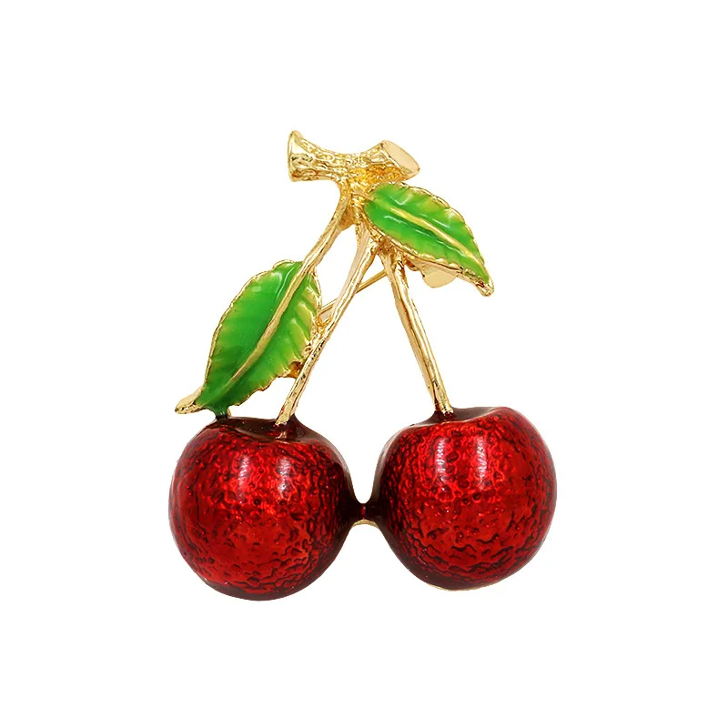 ブローチ・コサージュ Logo-print Enamel Cherry Brooch Gucci Logo-print Enamel Cherry Brooch - Runway Catalog