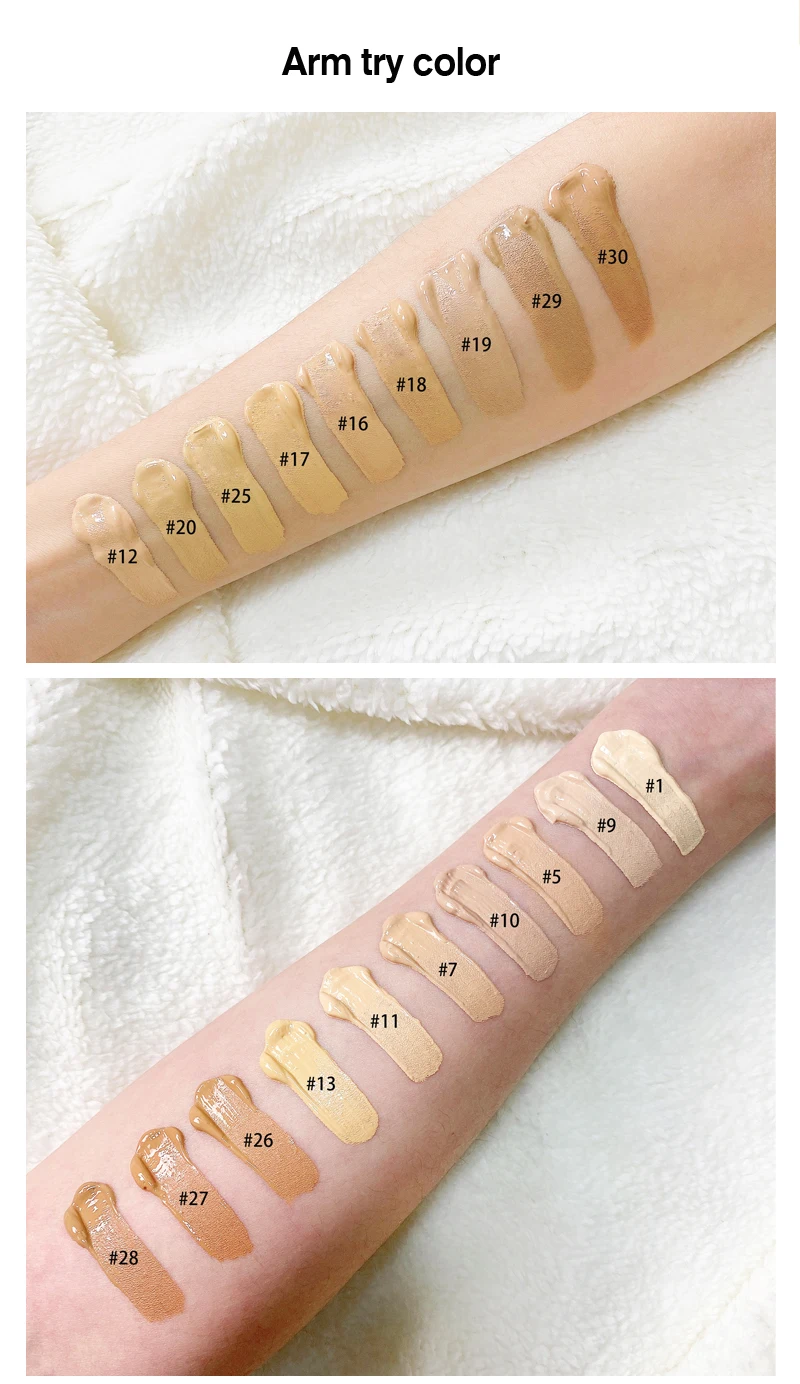Matte Foundation Makeup Waterproof Concealing Foundation for Black Skin With Round Foundation Bottle