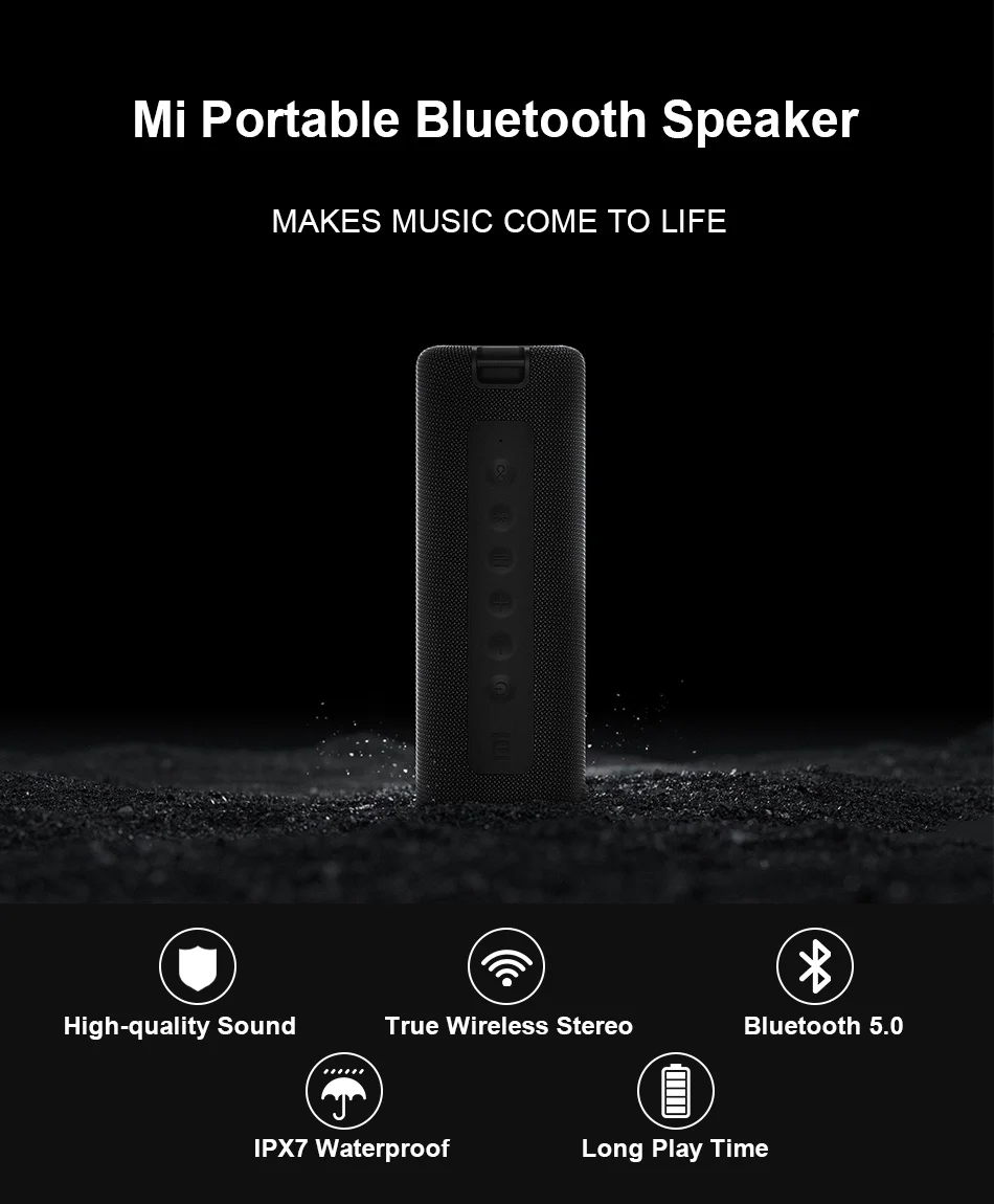 Xiaomi Mi Original Global Portable Bluetooth Speaker 16W TWS Connection High Quality Sound IPX7 Waterproof 13 hours play time - ANKUX.COM