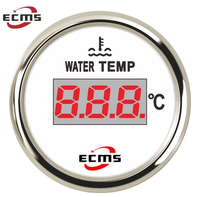 WXQ-XQ Universal 2 Digital Water Temp Temperature Gauge Meter 40-120 for Boat Car Yacht 12V 24V with Backlight for Car Truck Boat