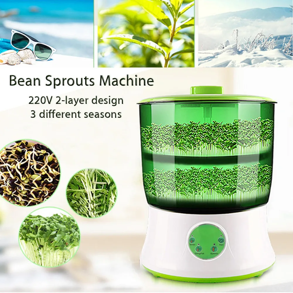 Digital Home Diy Bean Sprouts Maker 2 Layer Automatic Electric Germinator SH4R8 