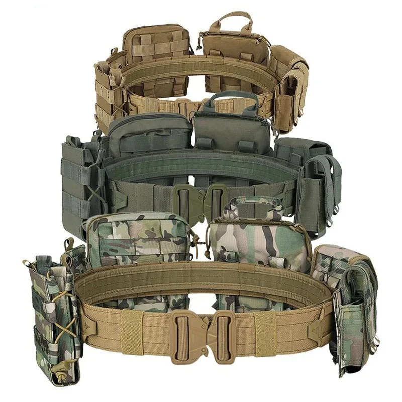 High Duty Tactical Outdoor Security Duty Training Belt Premium Outdoor Eight Piece Set Detachable and Adjustable Training Belts
