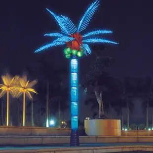 Palme illuminate a energia solare per patio esterno, bar piscina ponte decorazioni per esterni, luci LED artificiali per cortile tropicale festa di Natale