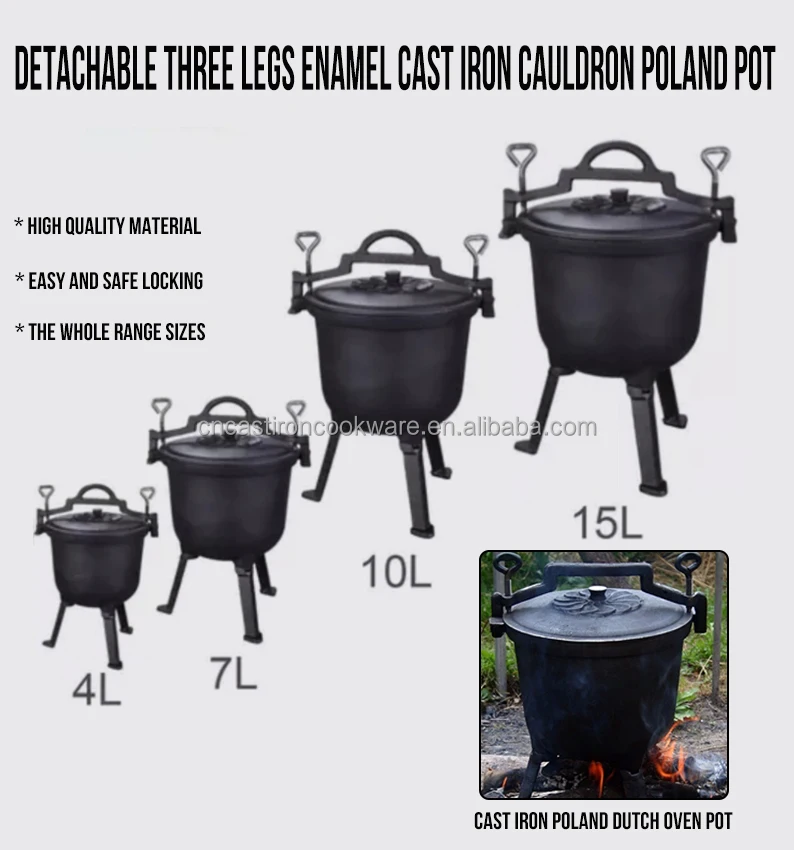 4L 7L 10L 15L Three-Leg Poland Camping Cooking Pot Cast Iron Cauldron  Hunting Pot Cast Iron Pressure Pot Cast Iron Boiler Pot - China Cast Iron  Pressure Pot and Cast Iron Boiler