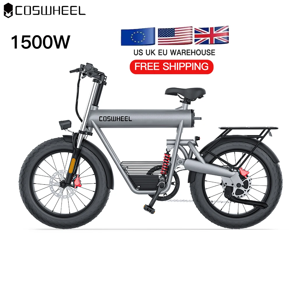 COSWHEEL T20 Electric Bike 1500W Power, 20x4 Inch Tires