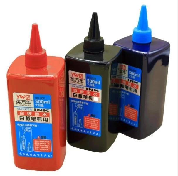 Распродажа бутылка 500 мл заправляемые чернила для заправки чернил маркер белой доски черный красный синий 3 вида цветов школьные офисные принадлежности