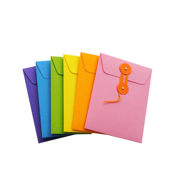 热卖a3 a4 a5 刚性纸板信封定制印刷棕色黑色牛皮纸信封与按钮和字符