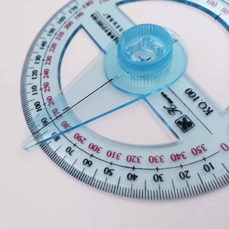 Plastic 360 Degree Protractor Ruler Pointer Angle Finder Swing Arm 