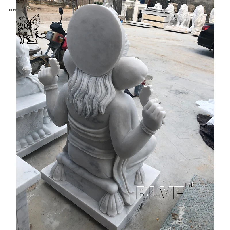 インド宗教 ガネーシャ彫刻 ライフサイズ 白大理石像 家庭用装飾